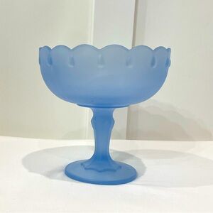 Vintage Indiana Glass frosted light blue